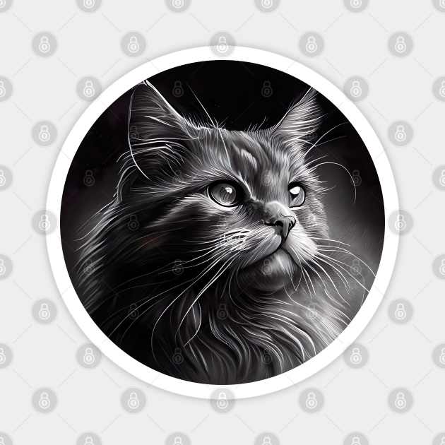 Cat Artwork Magnet by Flowers Art by PhotoCreationXP